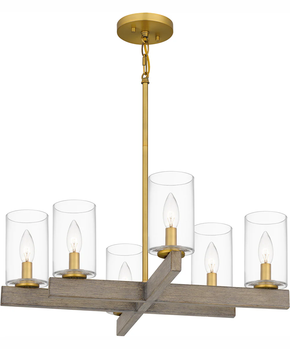 Warrington 6-light Chandelier Aged Brass - Image 2