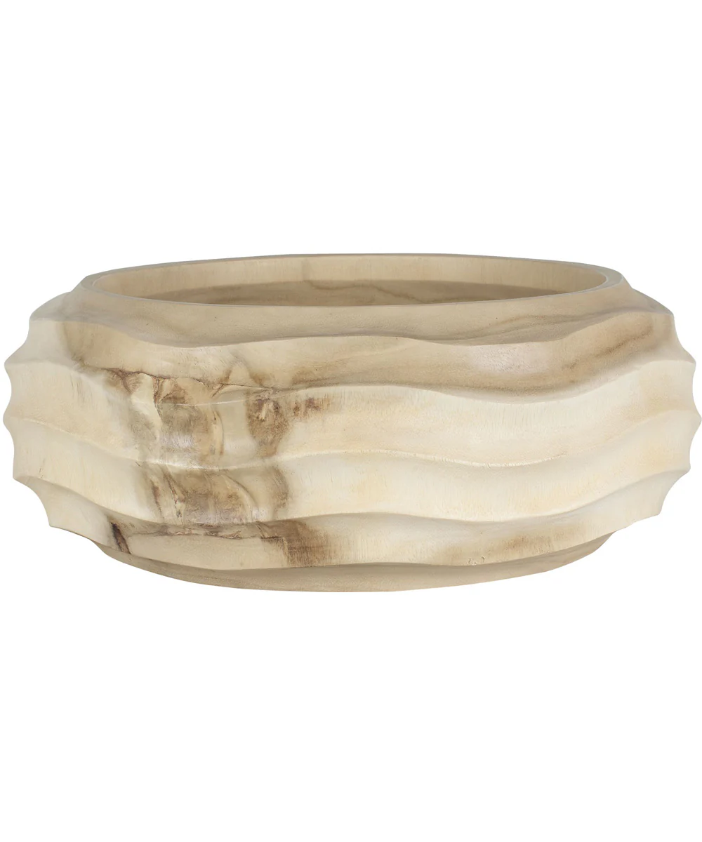 Waveform Bleached Wood Bowl - Image 2