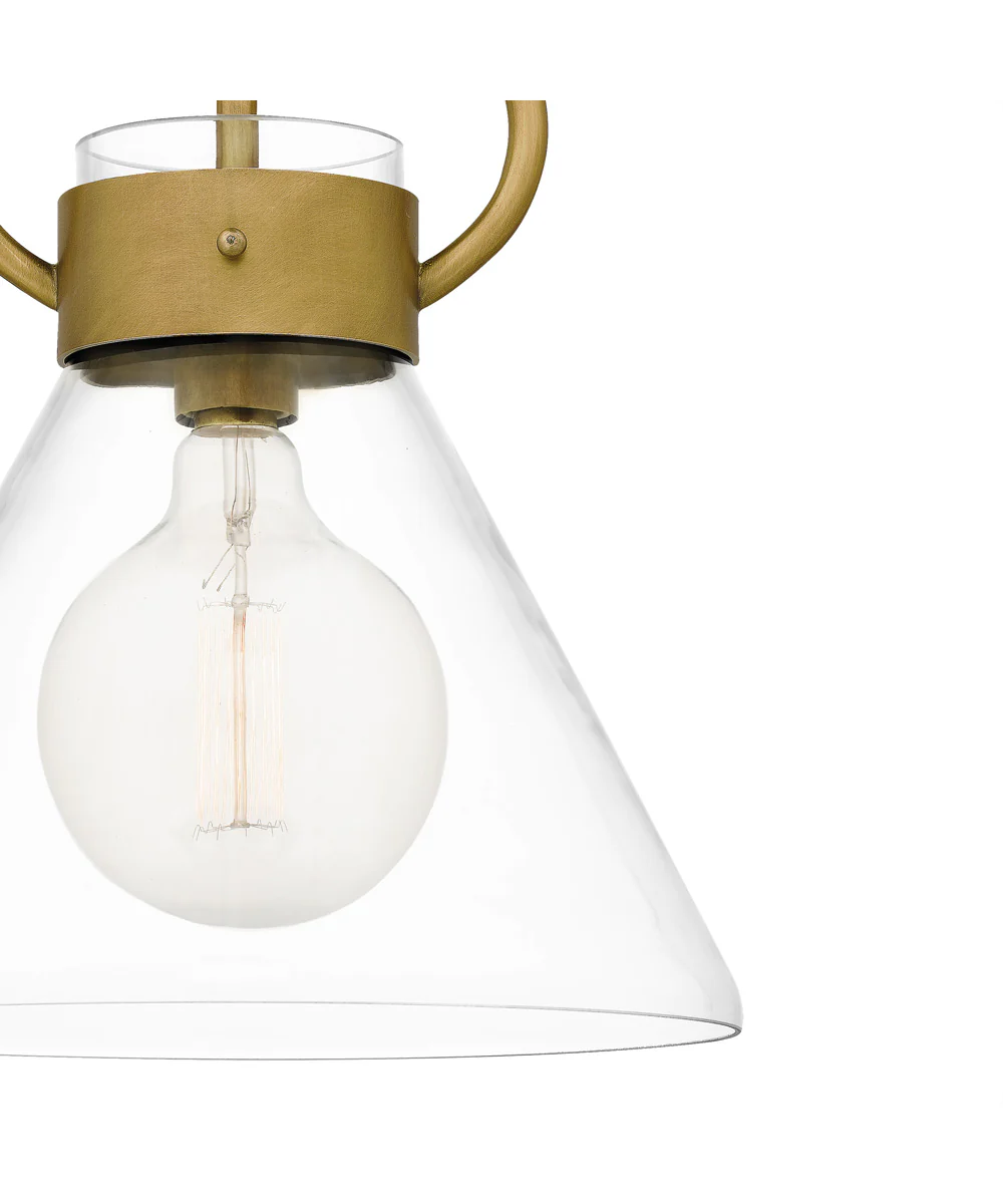 Webster 1-light Semi Flush Mount Weathered Brass - Image 6