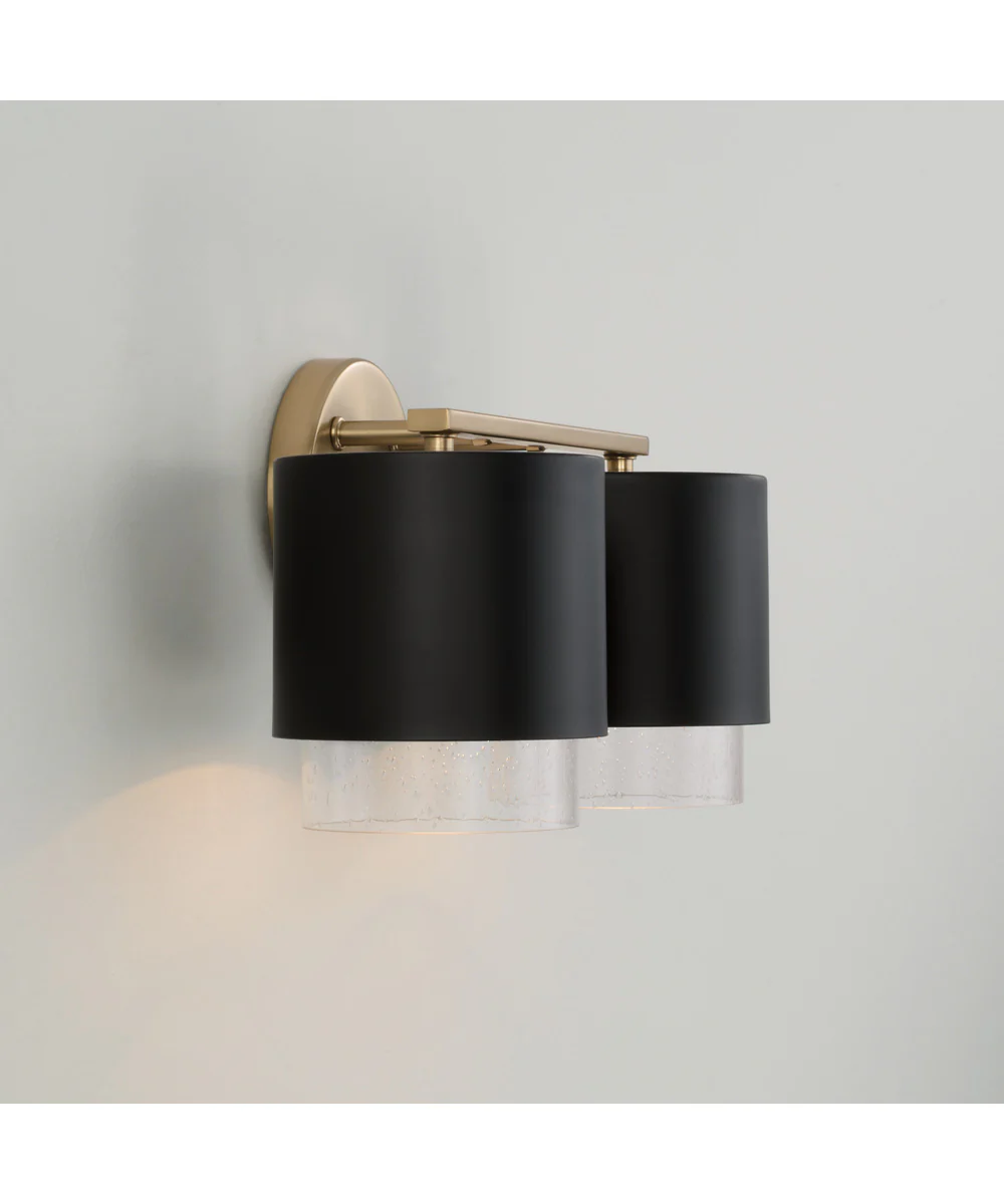 Weller 2-Light Vanity Matte Brass and Black - Image 5