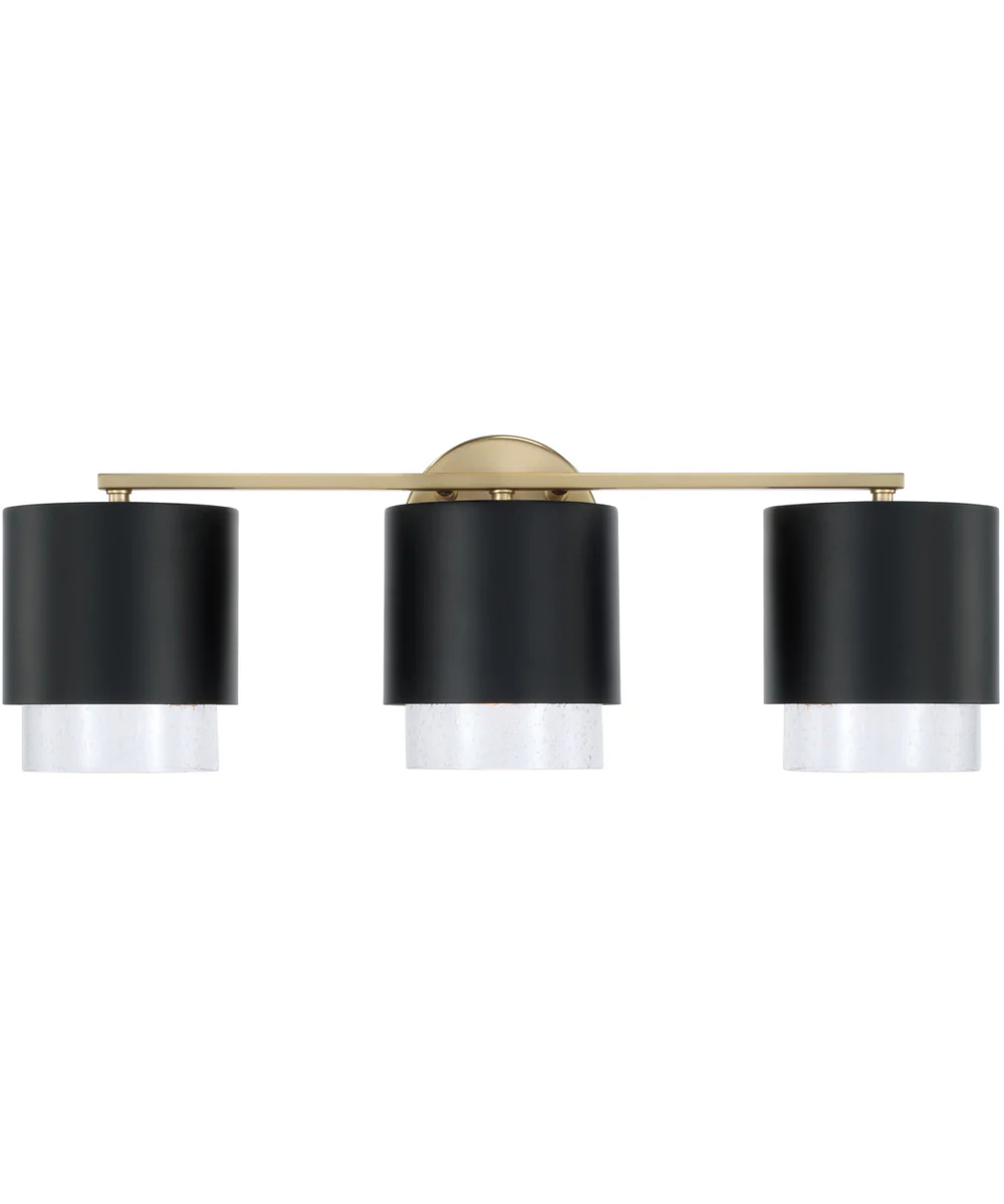 Weller 3-Light Vanity Matte Brass and Black - Image 3