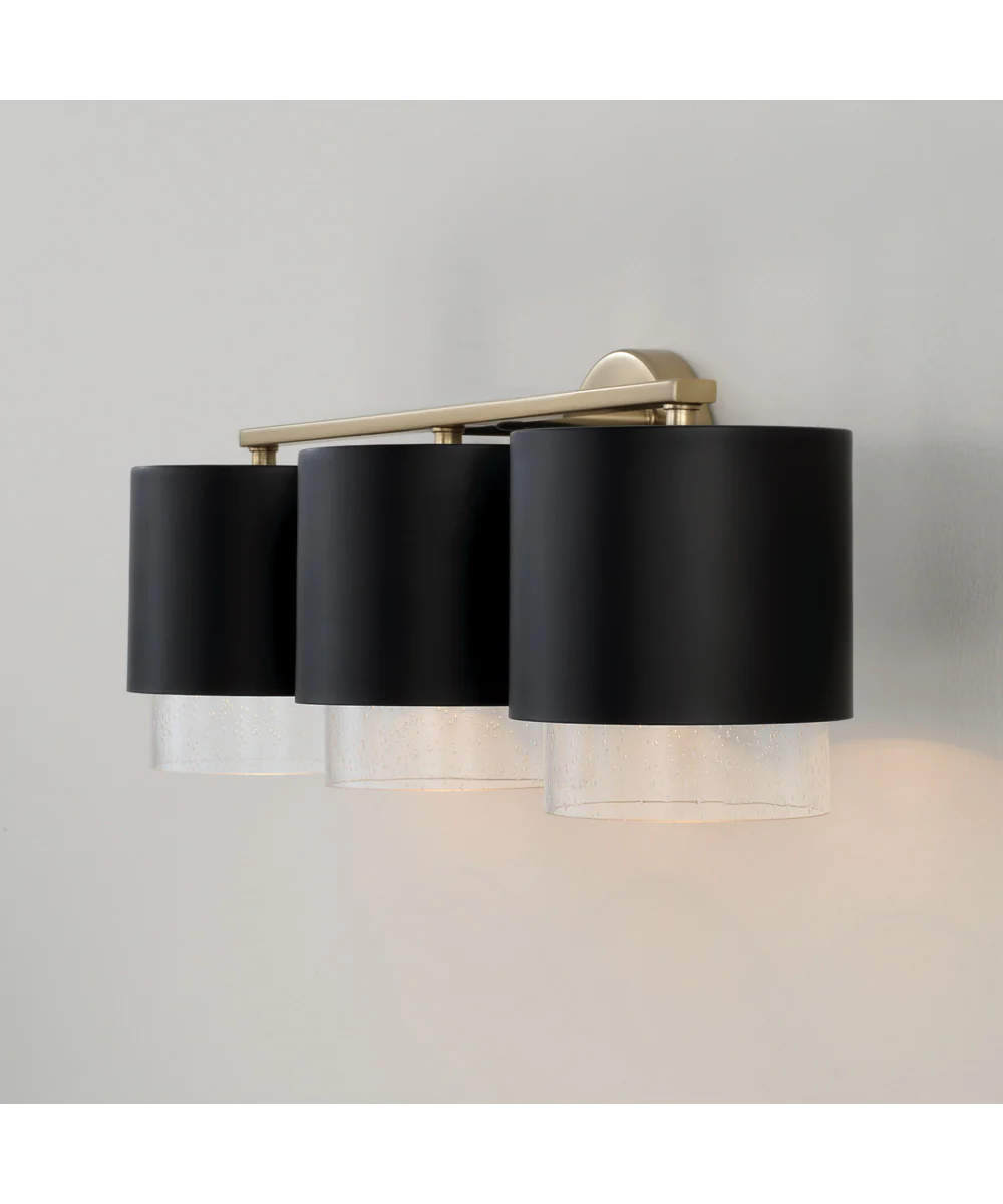 Weller 3-Light Vanity Matte Brass and Black - Image 5