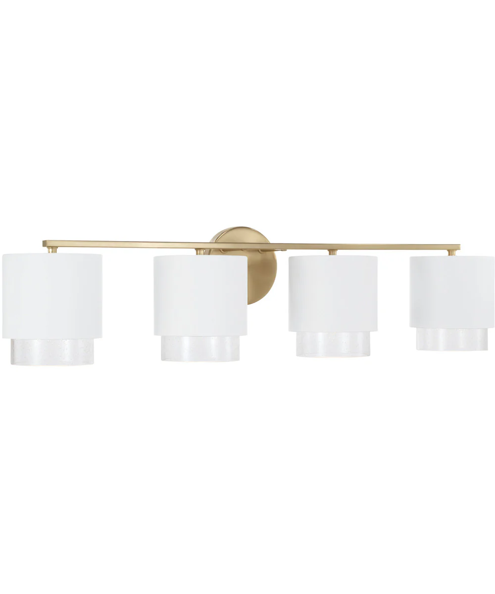 Weller 4-Light Vanity Matte Brass and White