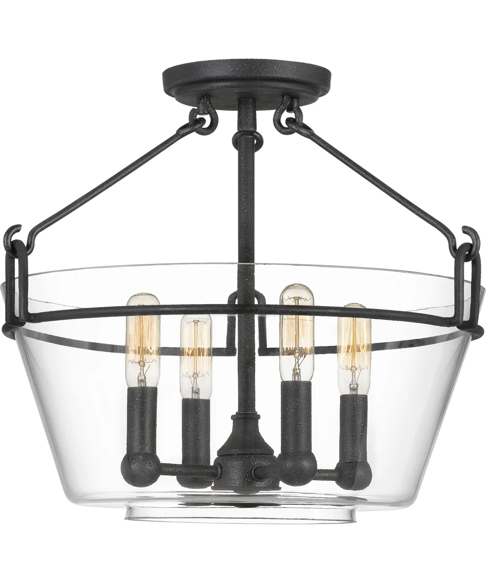 Wells 4-light Semi Flush Mount Grey Ash - Image 2