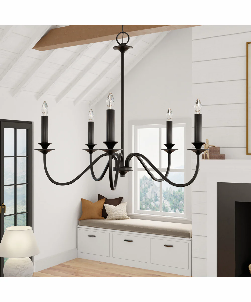 Weston 5-Light Chandelier Matte Black - Image 2