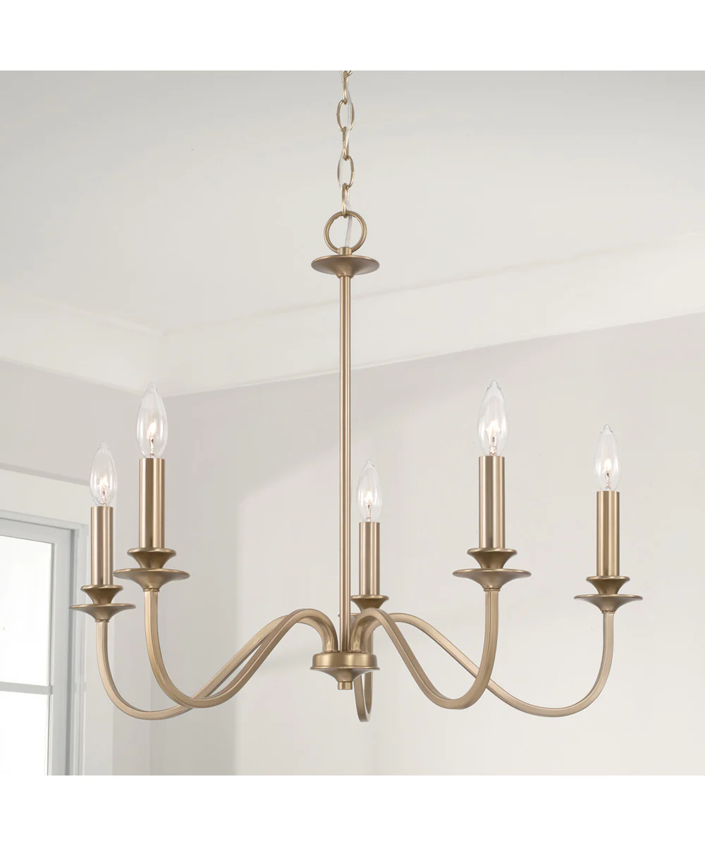 Weston 5-Light Chandelier Matte Brass - Image 4