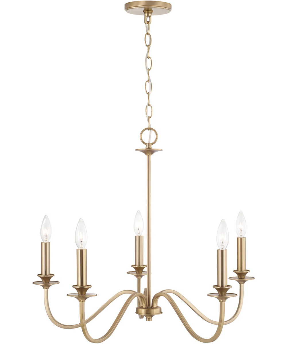 Weston 5-Light Chandelier Matte Brass - Image 5