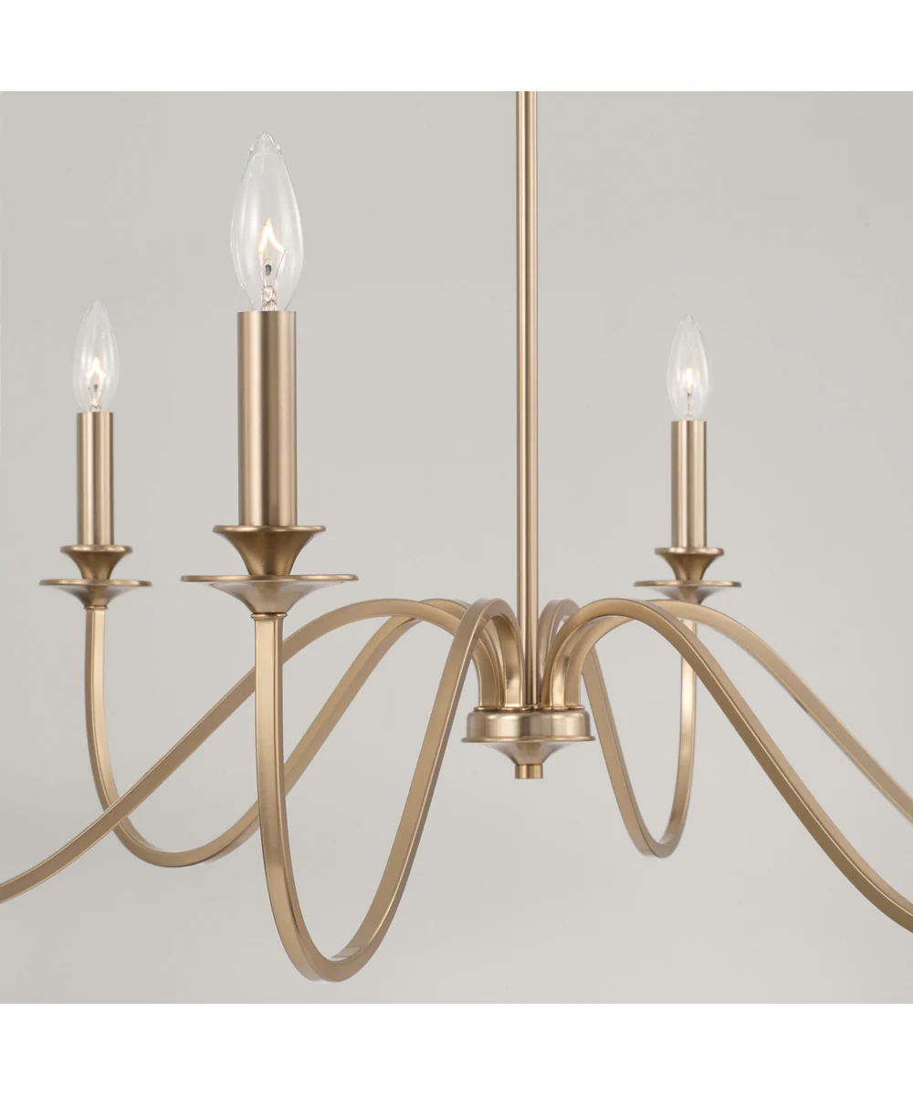 Weston 6-Light Chandelier Matte Brass - Image 4