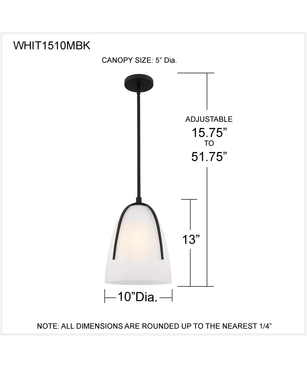 Whitmore 1-light Mini Pendant Matte Black - Image 4