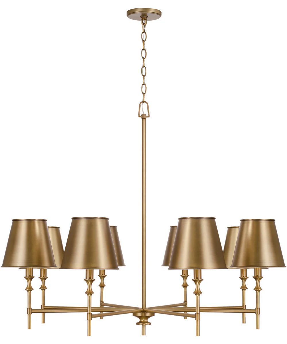 Whitney 8-Light Chandelier Aged Brass