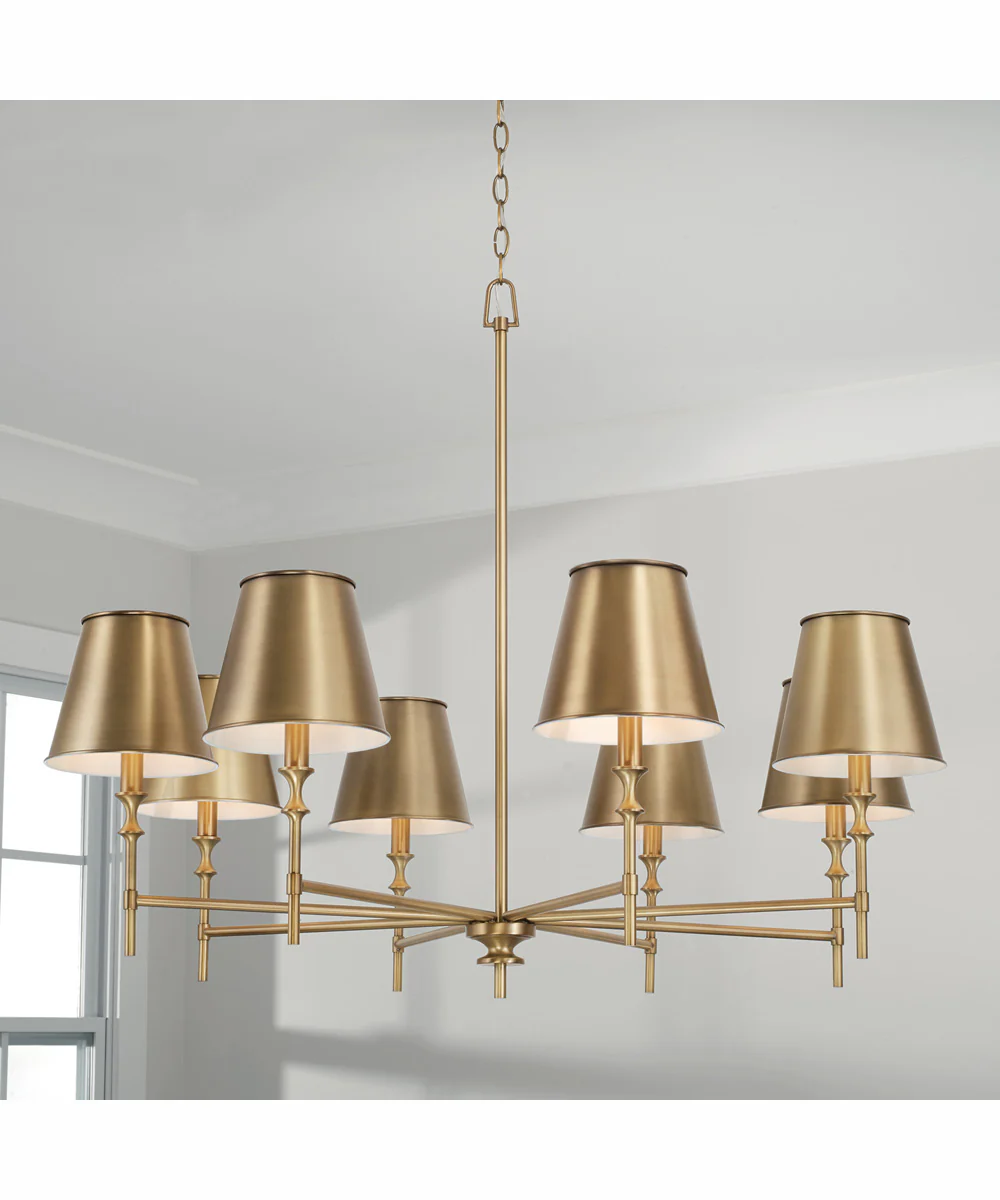Whitney 8-Light Chandelier Aged Brass - Image 2