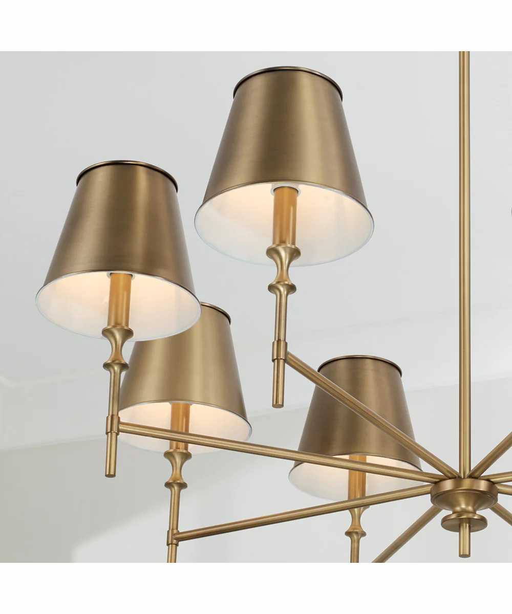 Whitney 8-Light Chandelier Aged Brass - Image 3
