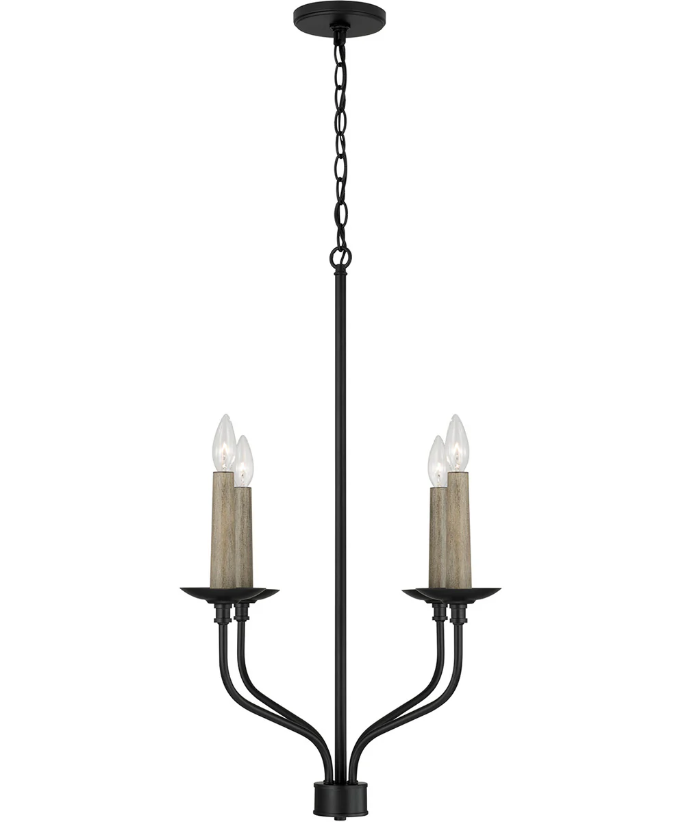 Wilder 4-Light Chandelier Matte Black - Image 4