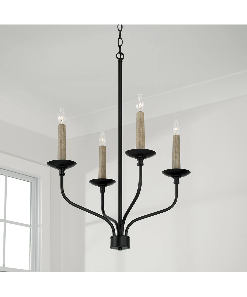 Wilder 4-Light Chandelier Matte Black - Image 5