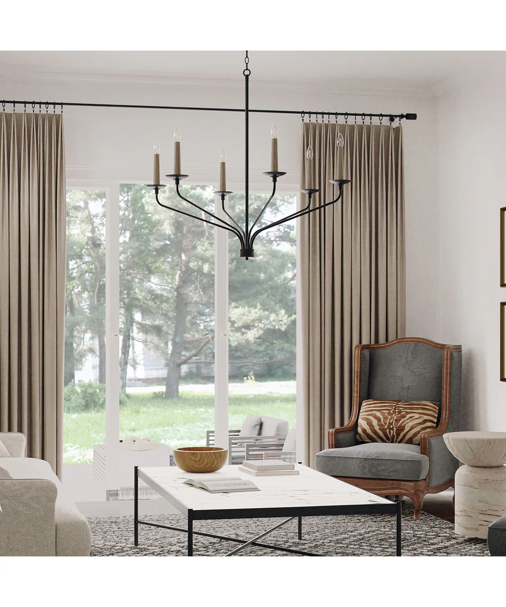 Wilder 6-Light Chandelier Matte Black - Image 2
