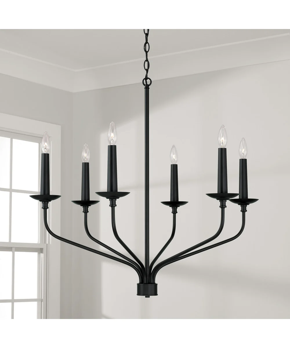 Wilder 6-Light Chandelier Matte Black - Image 4