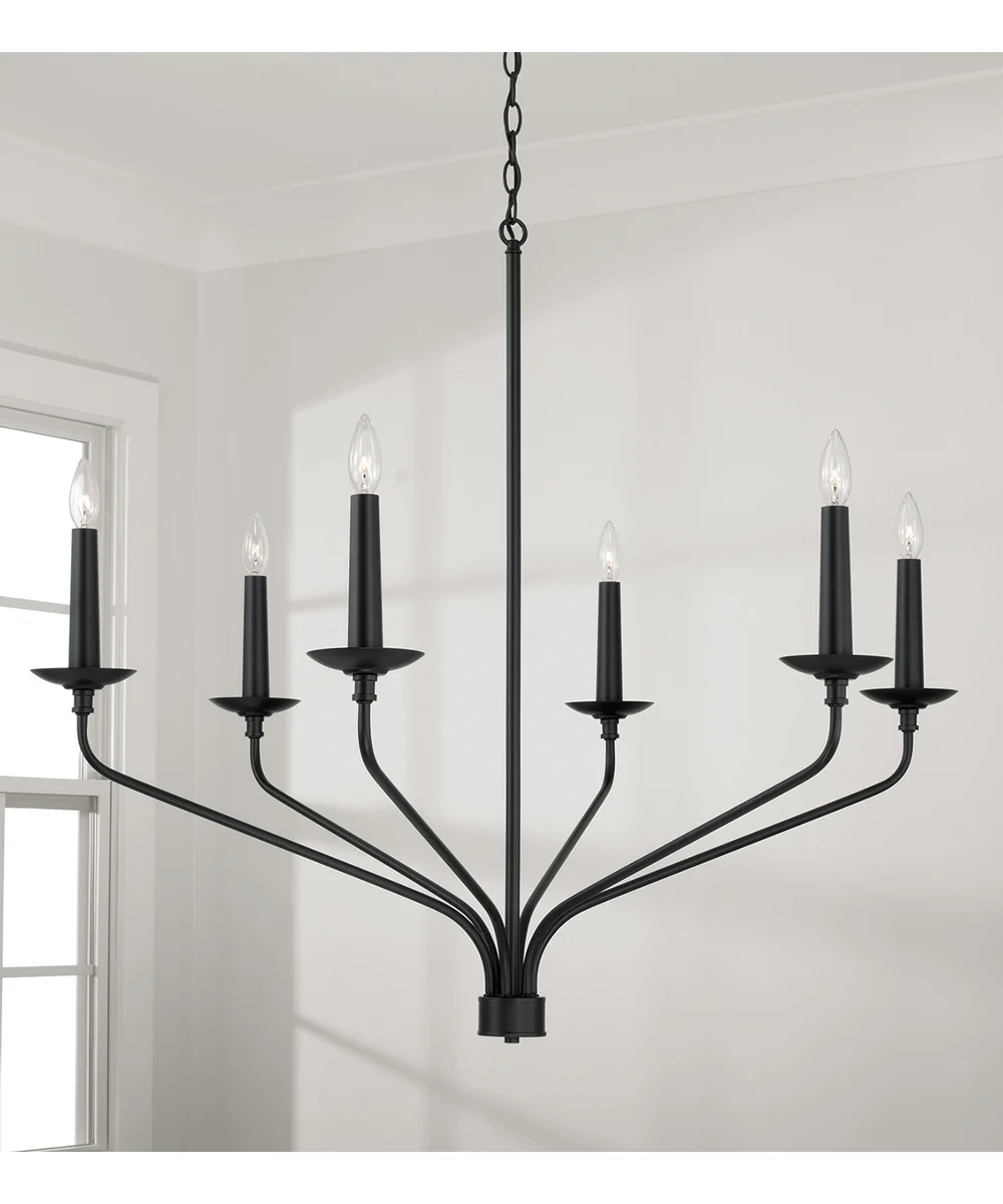 Wilder 6-Light Chandelier Matte Black - Image 2