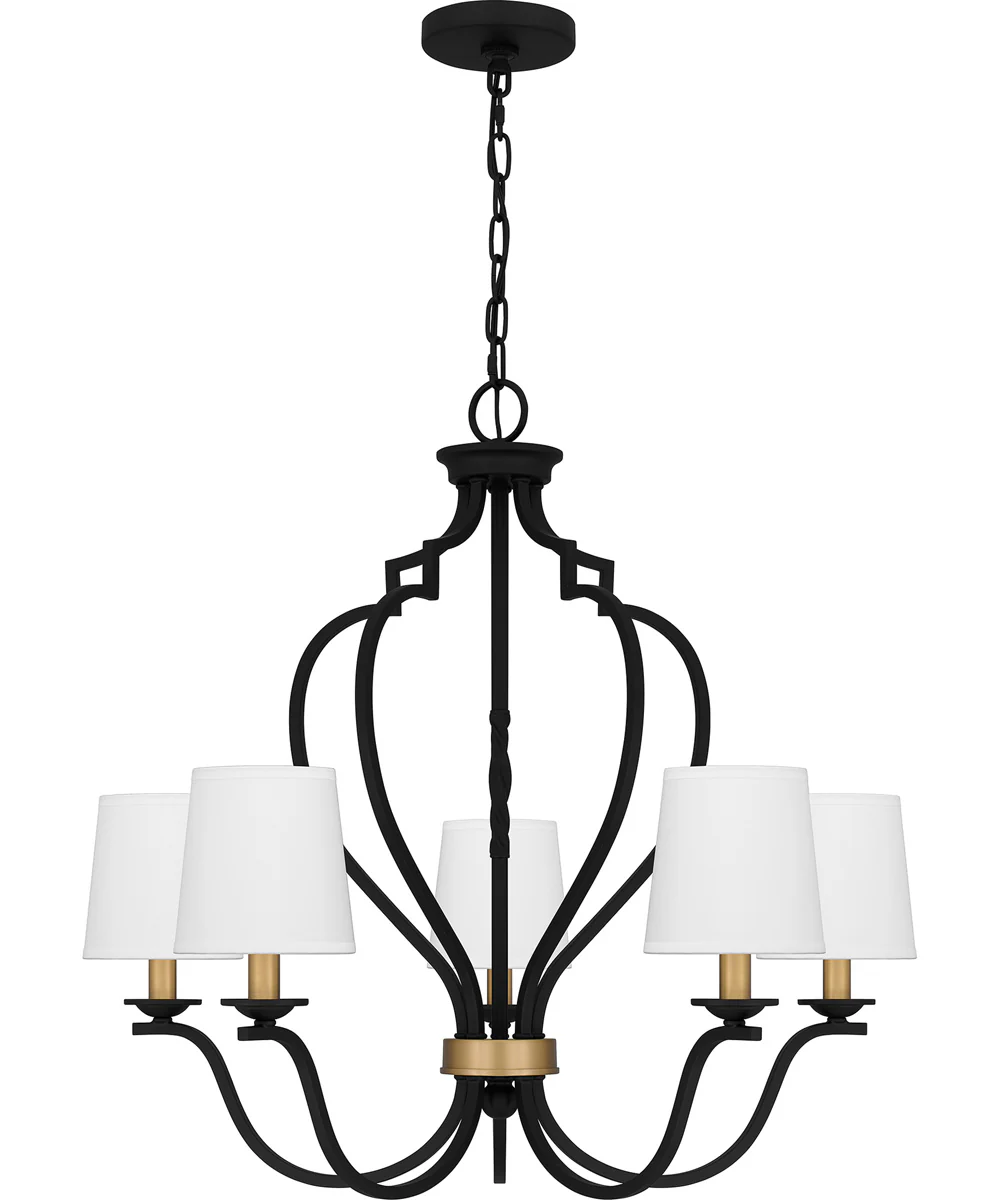 Wilkins 5-light Chandelier Matte Black - Image 2