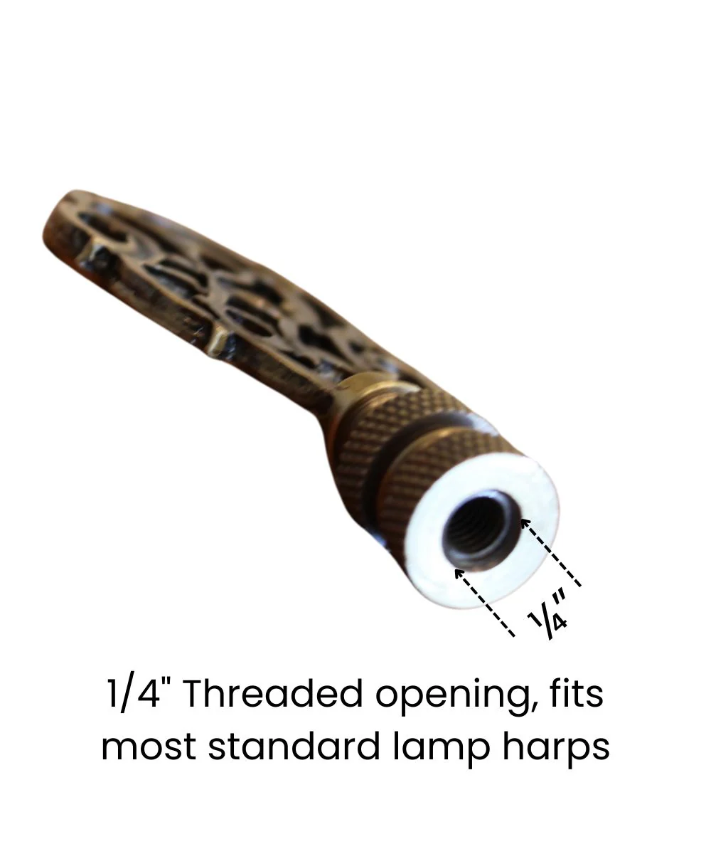 Williamsburg Cipher Lamp Finial Antique Brass, 3"h - Image 3