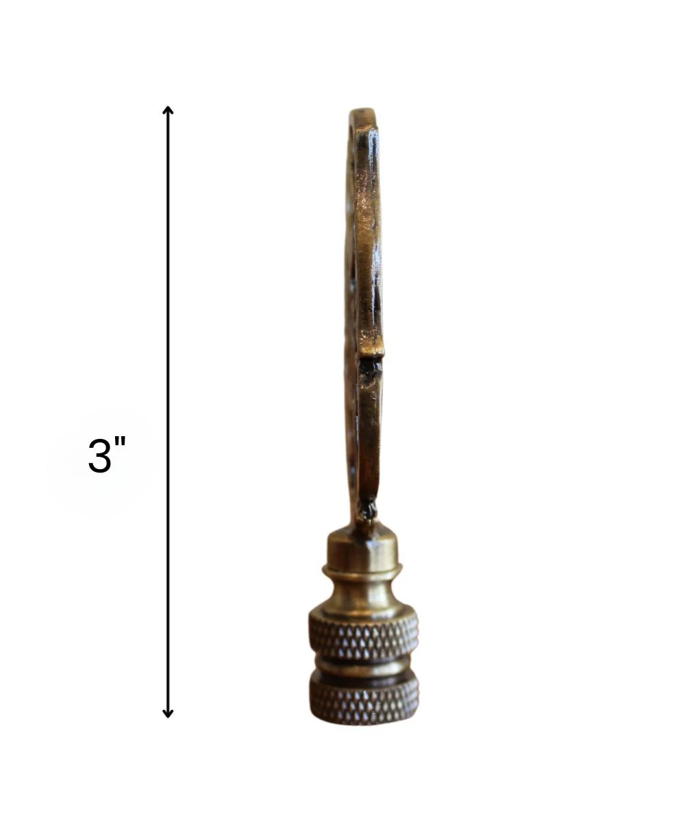 Williamsburg Cipher Lamp Finial Antique Brass, 3"h - Image 4