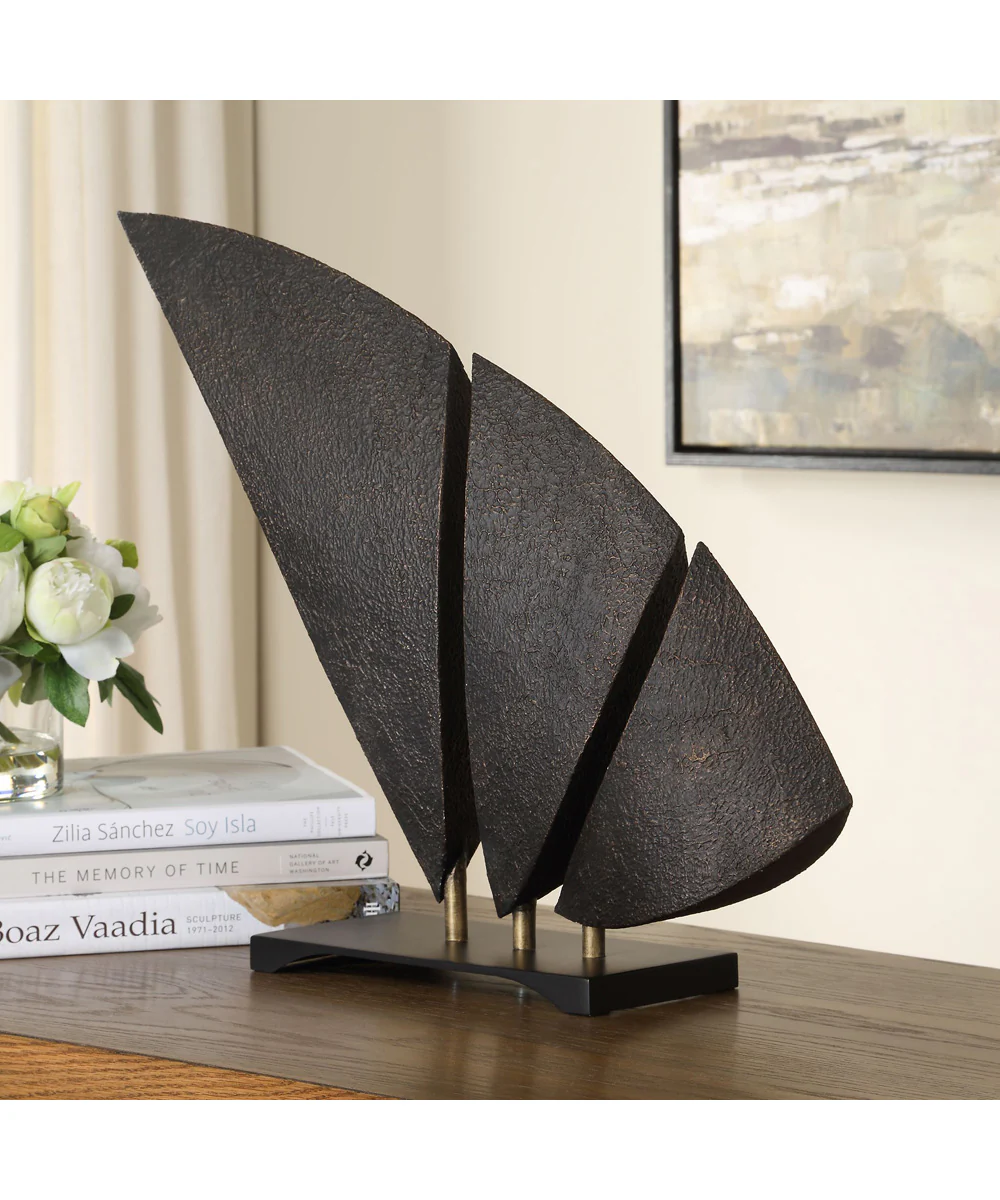 Wind Crest Dark Bronze Sculpture - Image 3