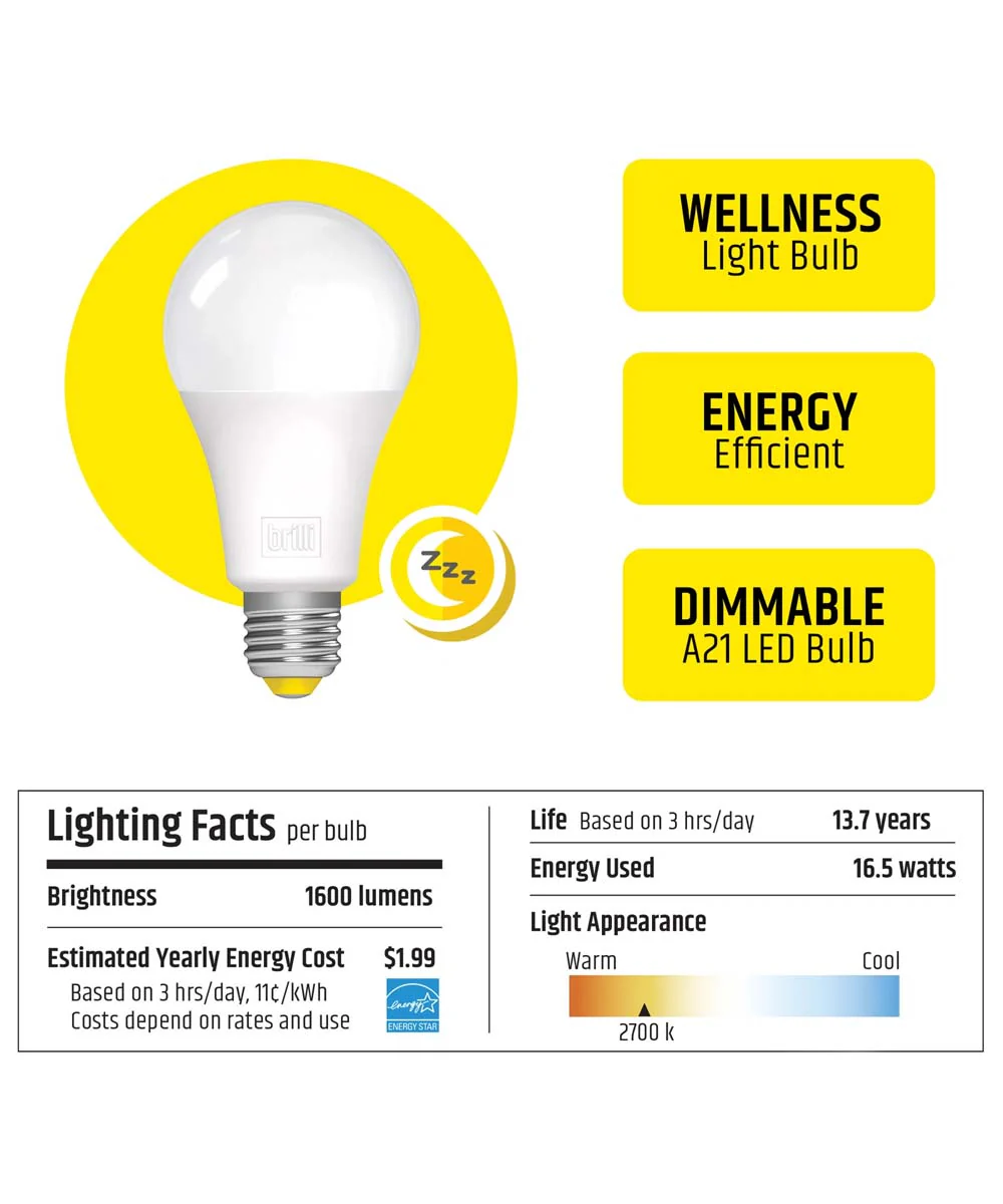 Wind Down A21 100 Watt Dimmable 2700K LED Light Bulb by Brilli (6-Pack) - Image 7
