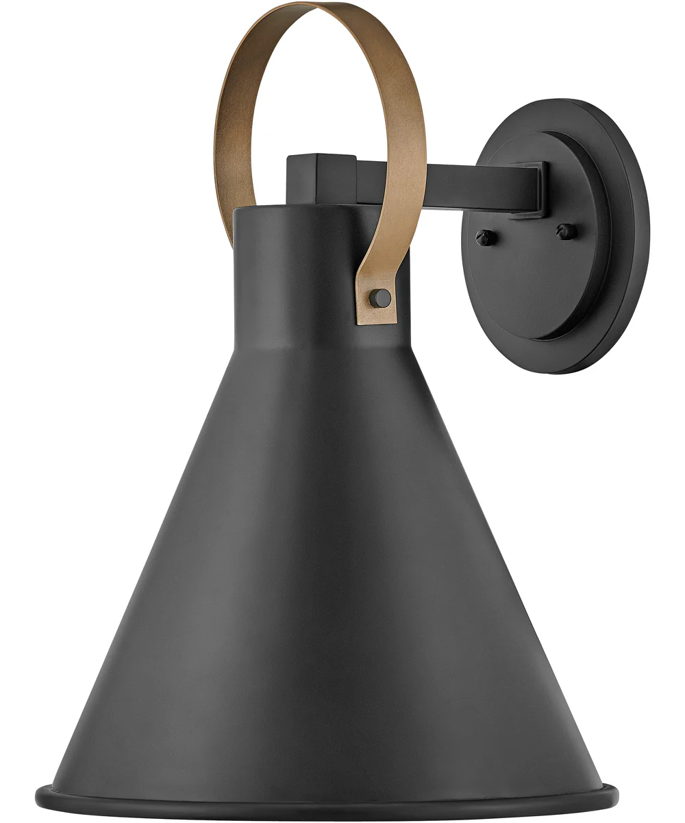 Winnie Coastal Elements 1-Light LED Medium Wall Mount Lantern in Museum Black
