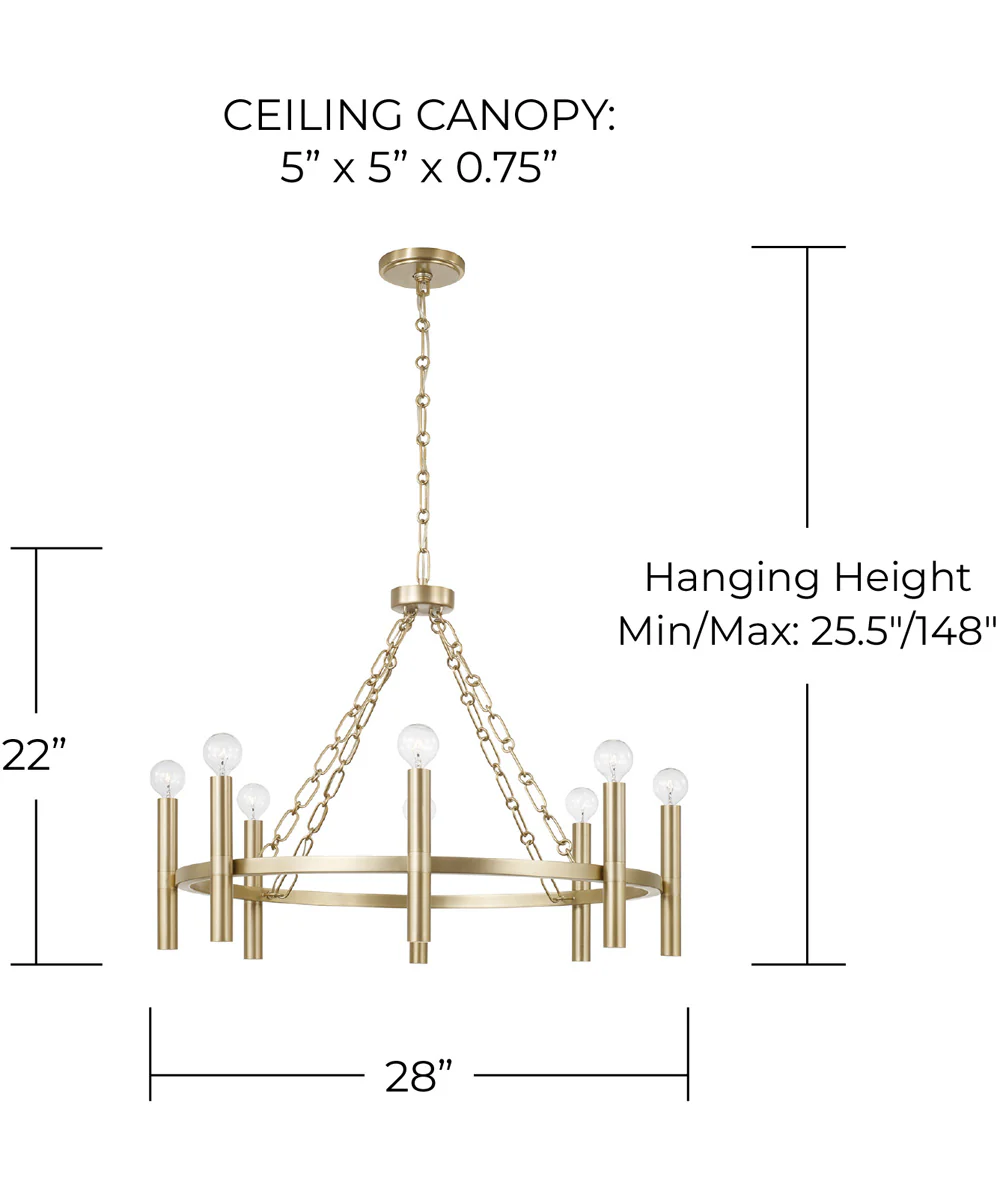 Winton 8-Light Chandelier Matte Brass - Image 4