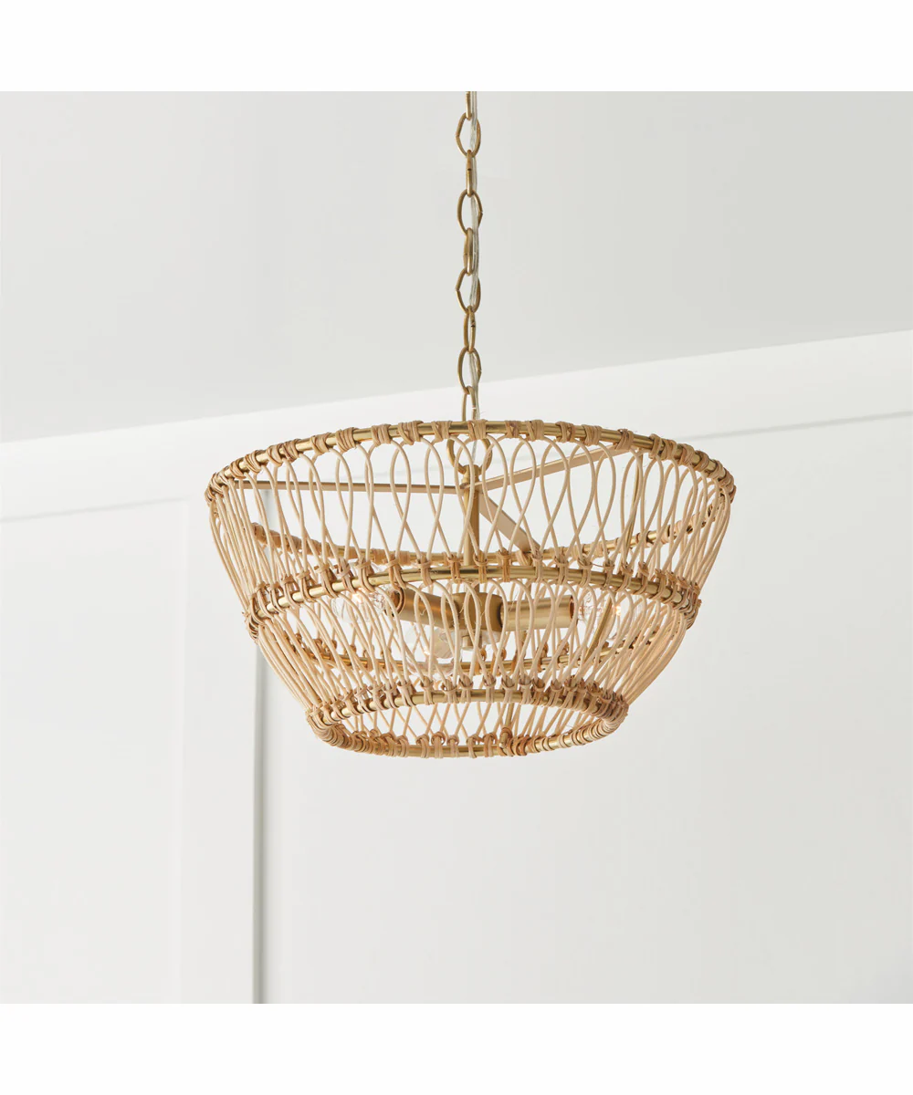 Wren 3-Light Semi-Flush Matte Brass - Image 3
