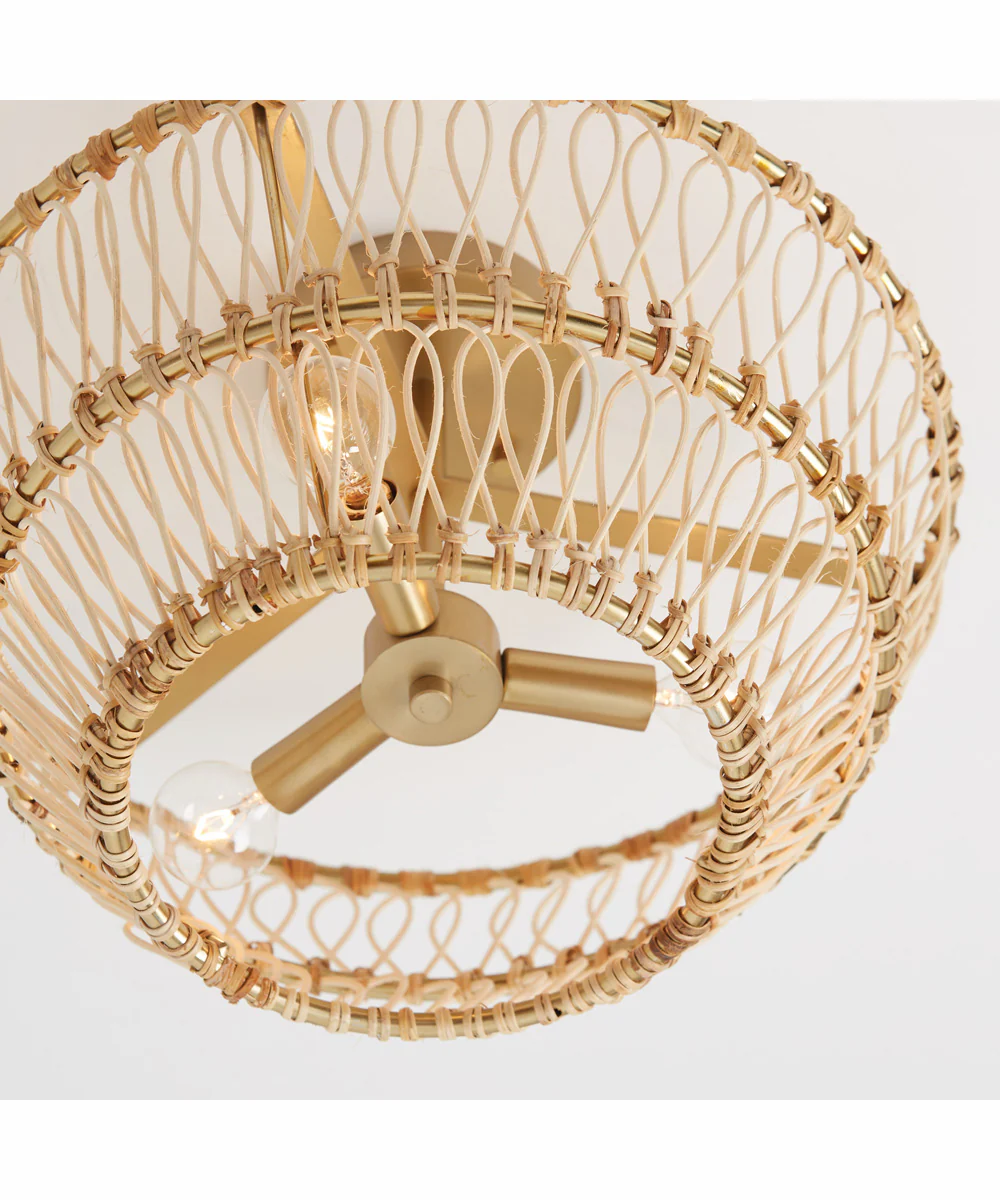 Wren 3-Light Semi-Flush Matte Brass - Image 4