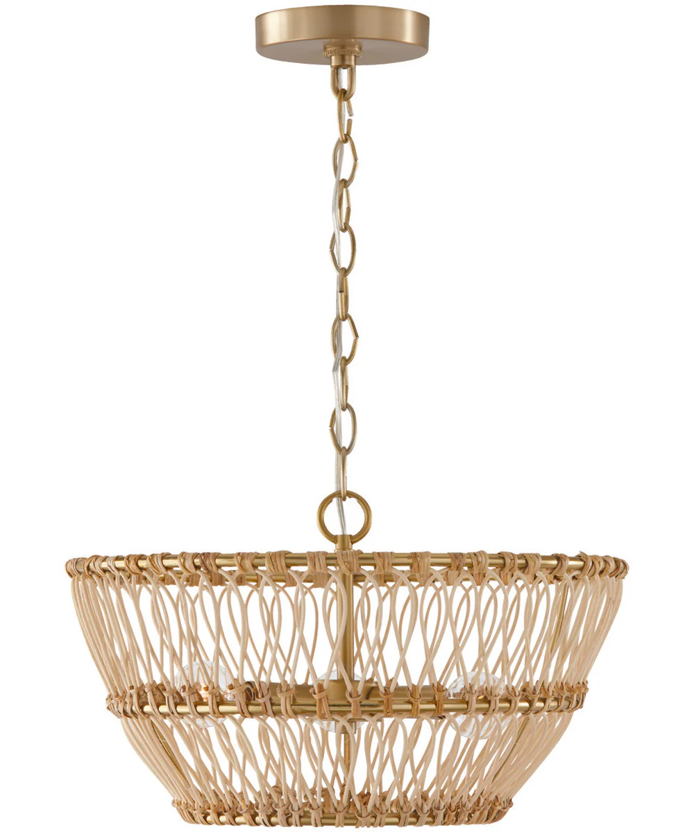 Wren 3-Light Semi-Flush Matte Brass - Image 5