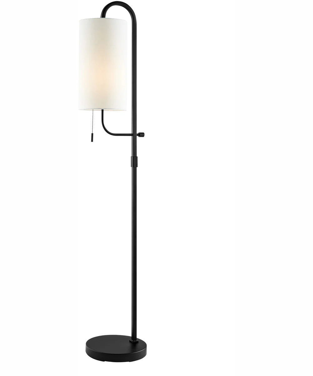 Xandra 1-Light Floor Lamp Black/Off White Fabric Shade