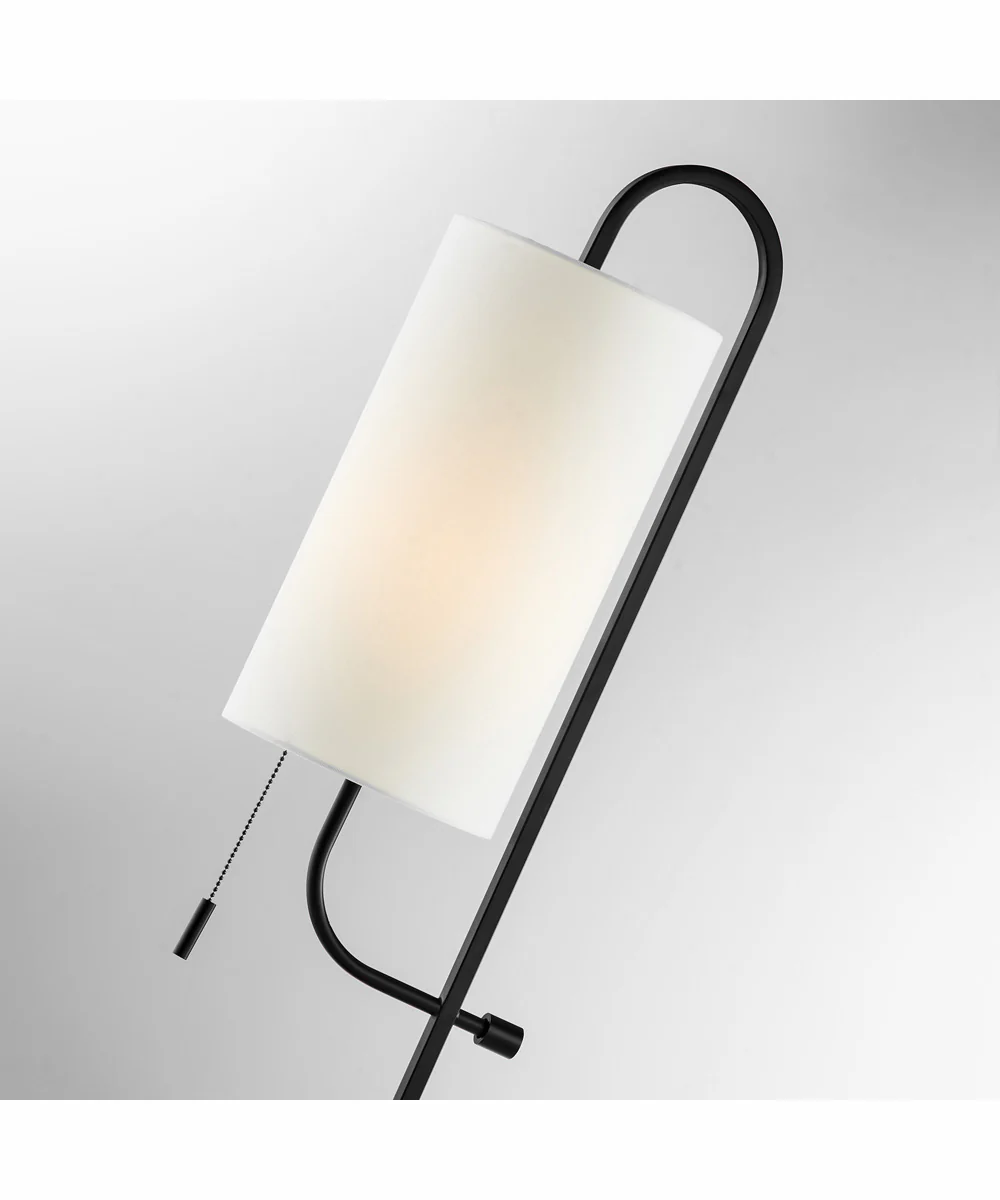 Xandra 1-Light Floor Lamp Black/Off White Fabric Shade - Image 2