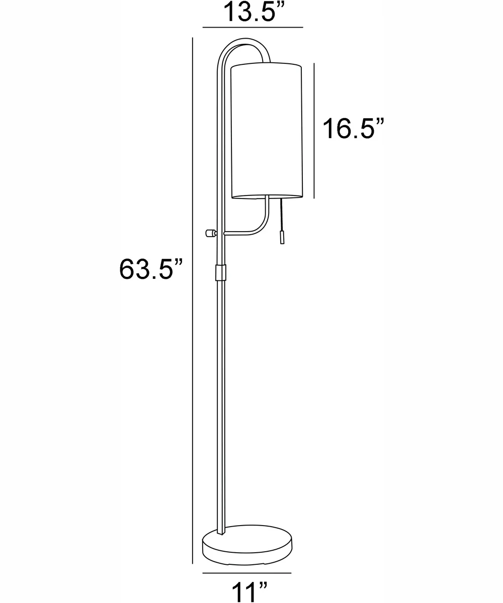 Xandra 1-Light Floor Lamp Black/Off White Fabric Shade - Image 4