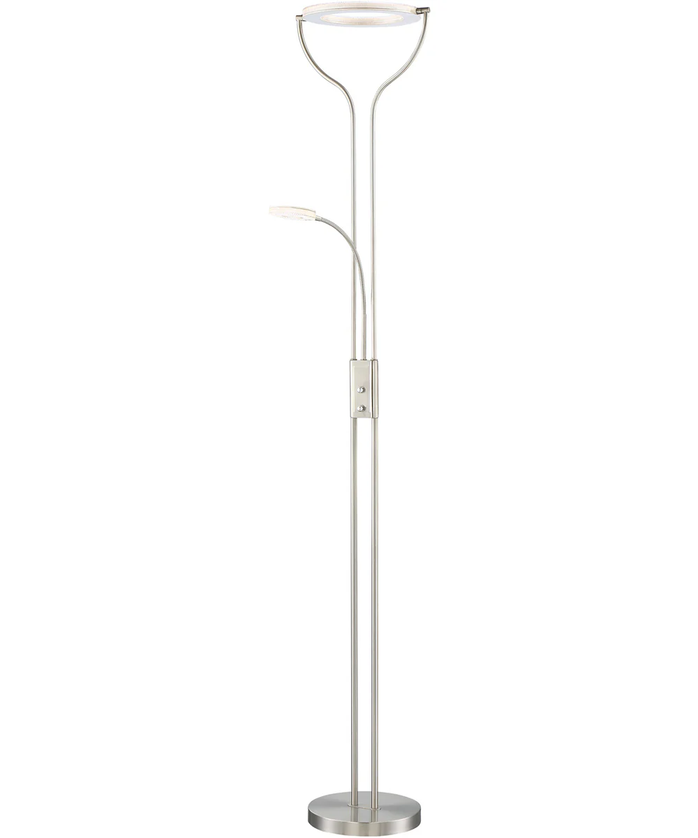 Zale 2-Light Led Torch/Reading Combo Brushed Nickel