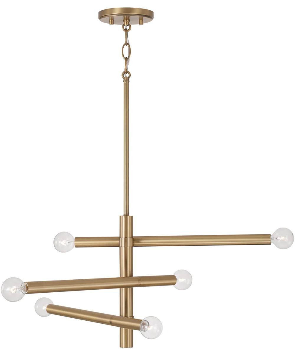 Zane 6-Light Chandelier Aged Brass