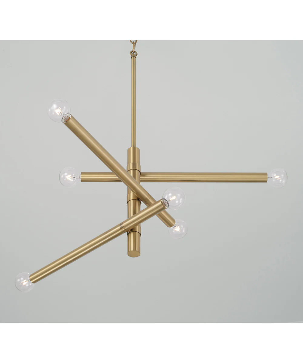 Zane 6-Light Chandelier Aged Brass - Image 3